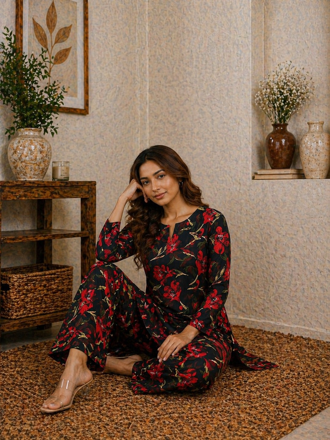 Premium quality unstitched 2 piece lawn dress featuring bold floral patterns and soft breathable lawn fabric