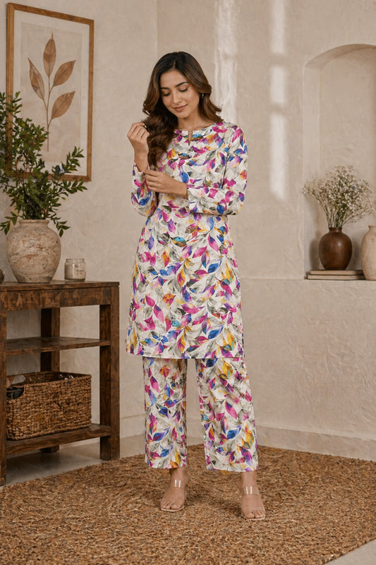 Unstitched premium multicolor floral printed 2 piece lawn suit for women in Pakistan